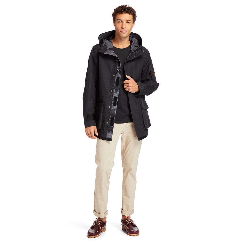 Timberland Mens Jackets Reversible Winter Overcoat - Black - India LE1570692